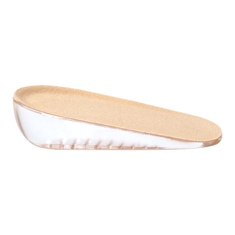 Wholesale men's and women's invisible inner heightening half-size pad silicone soft not tired foot insoles summer deodorant sweat-absorbent heightening insoles