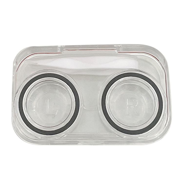 No need to screw lid beauty pupil box integrated transparent ins style simple compact contact lens companion box care box