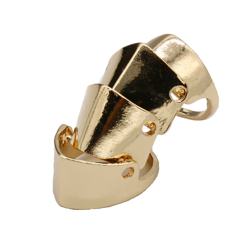 Factory Direct supply European and American fashion punk style joint ring metal texture armor finger movable ring bracelet