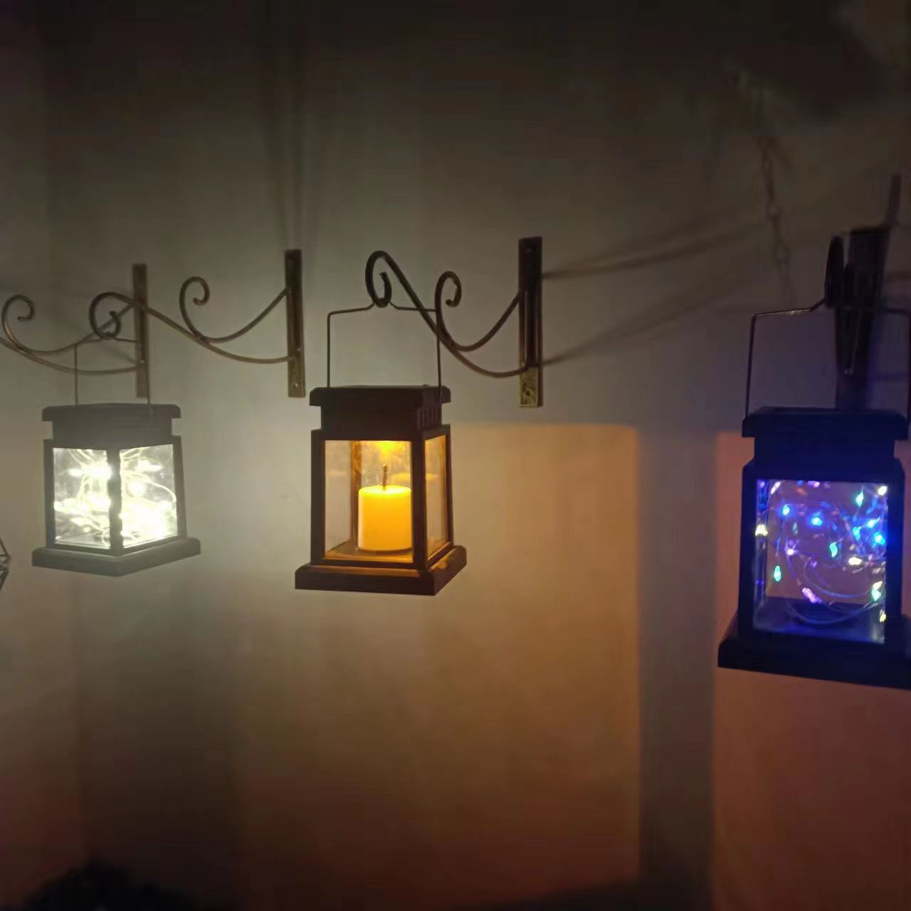 Solar Palace Light Candle Color Line Light Outdoor Small Palace Light Landscape Solar Small Wind Light Portable Light Solar Hanging