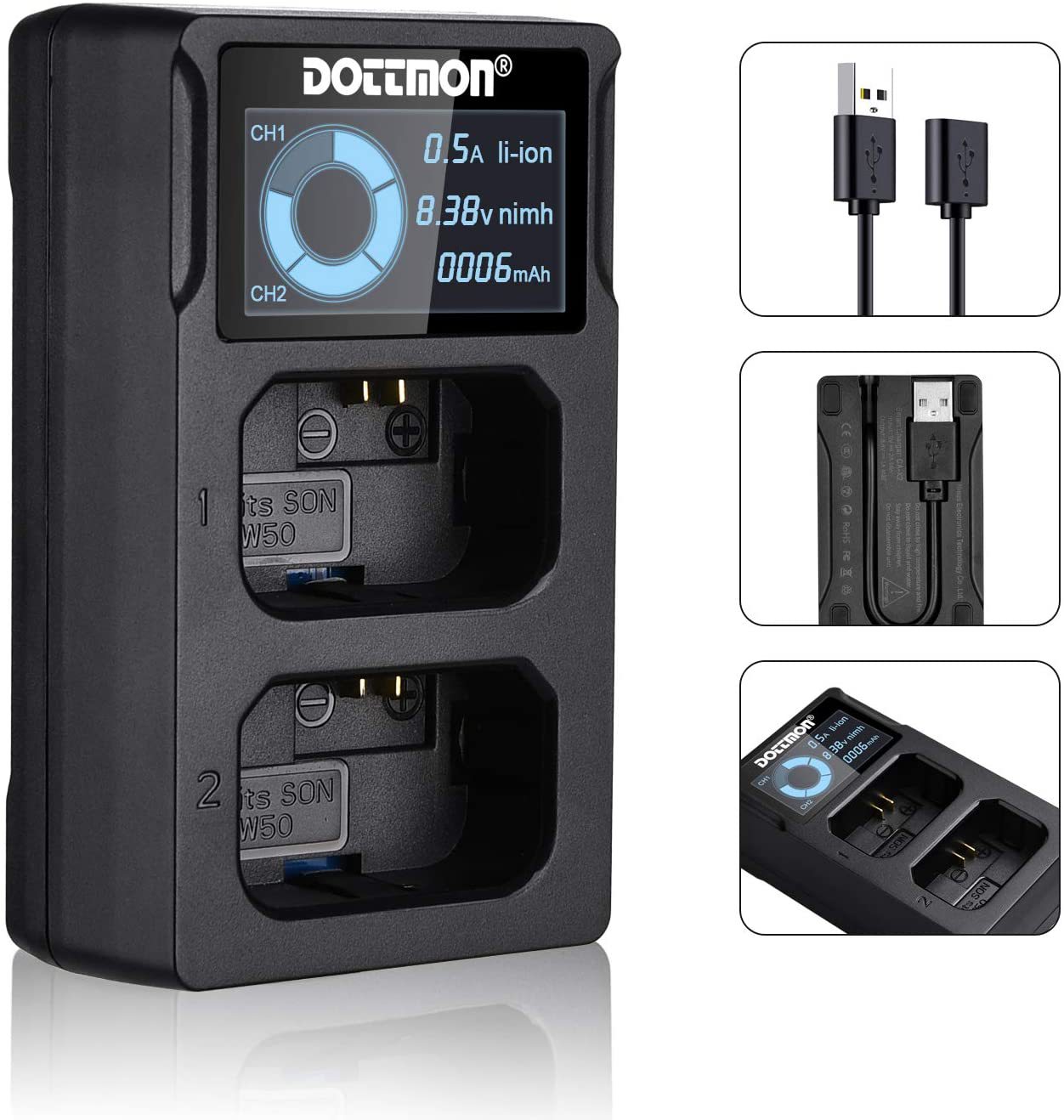 Factory wholesale NP-FW50 battery charger USB dual charger for Sony a7 a7r2 a6000