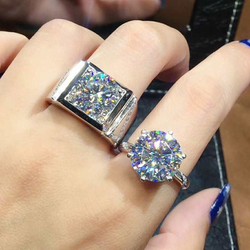 曹適歐美新款結婚戒指 八心八箭閃鑽鋯石訂婚戒指 男女情侶對戒