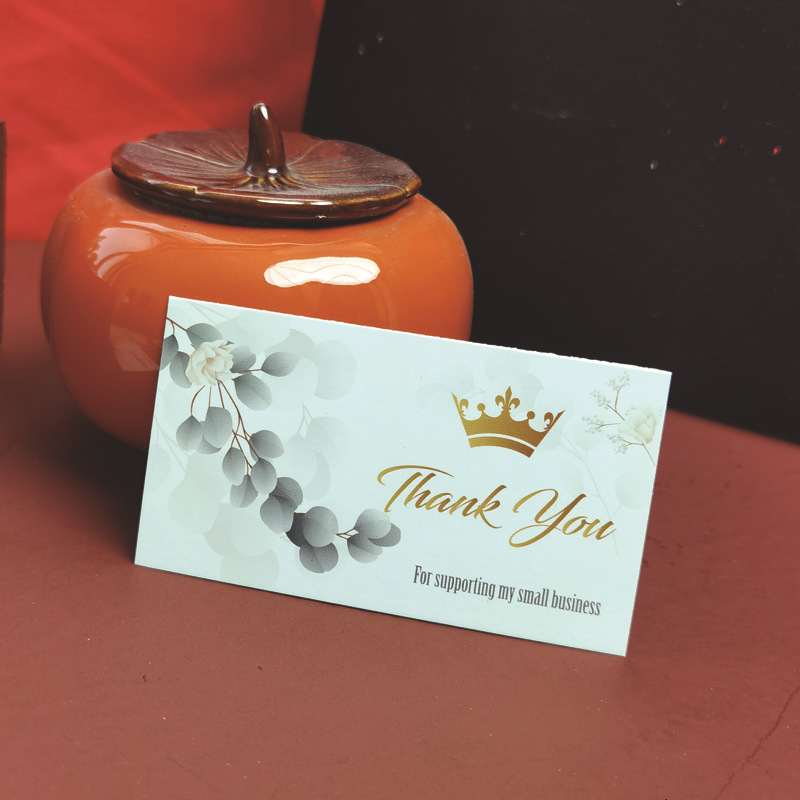 Creative small fresh coated paper after-sales business high-end production take-out ticket business card praise feedback thank you card