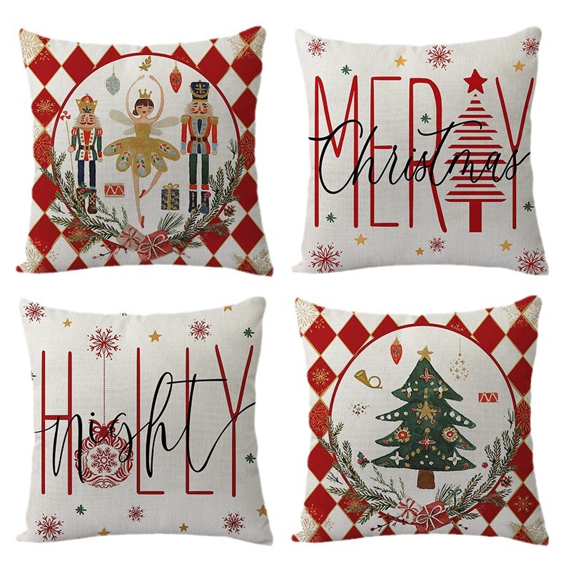 Christmas pillowcase Amazon cross-border exclusive plaid elk cushion home decoration ins style black and red plaid