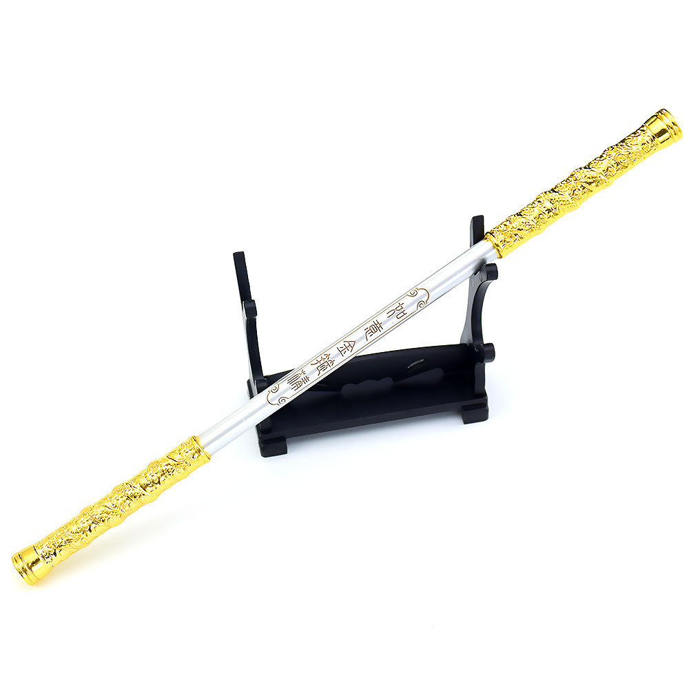 Journey to the West Master and apprentice 4-person ornaments Sun Wukong Ruyi gold-banded cudgel 22cm alloy model Tang Priest nine tin ring staff