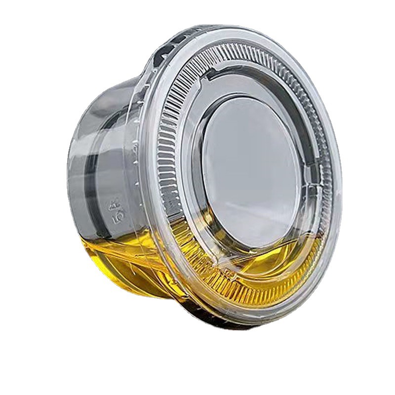 Disposable sauce cup commercial bento with lid household takeaway portable packing box round salad sauce bowl soy sauce