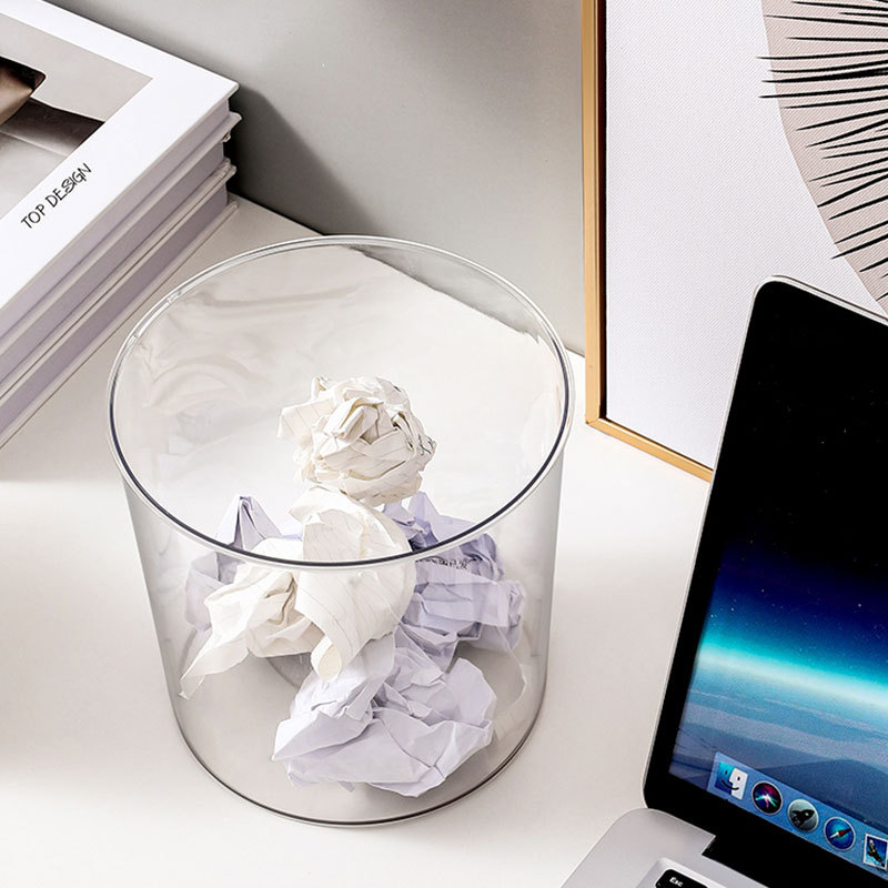 Desktop Trash Bin Home Living Room Light Luxury Sundry Bucket Lazy Small Office Desk Restaurant Car Storage Trash Bin