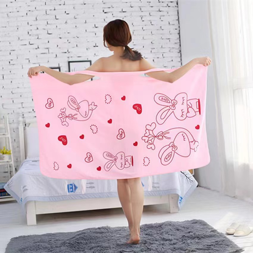 Venta al por mayor de fábrica Impresión de comercio exterior variedad Toalla de baño variedad falda de baño Toalla de baño usable anti-exposición Toalla de playa de dibujos animados femenina