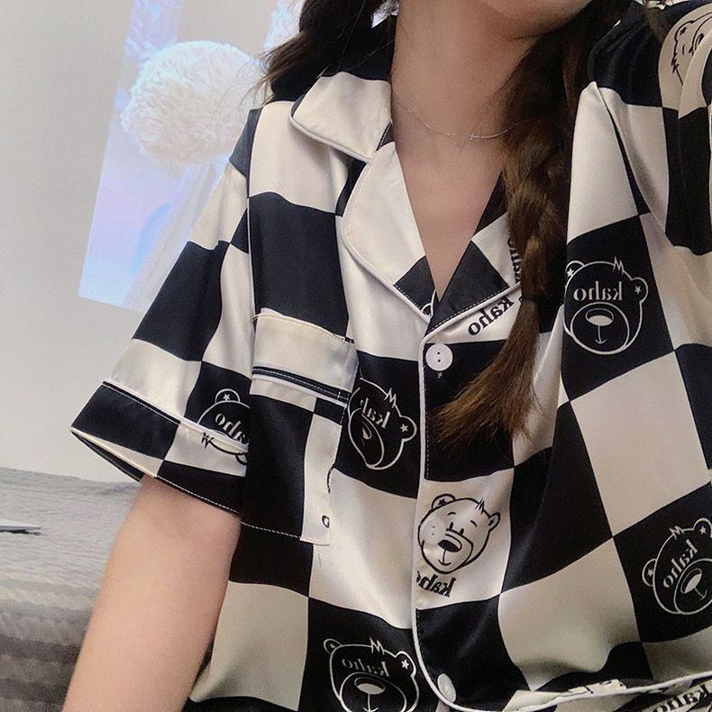 Ice Silk Pajamas Women's Summer 2023 New Summer Korean Style Outwear Short Sleeve Shorts Thin Home Wear Suit