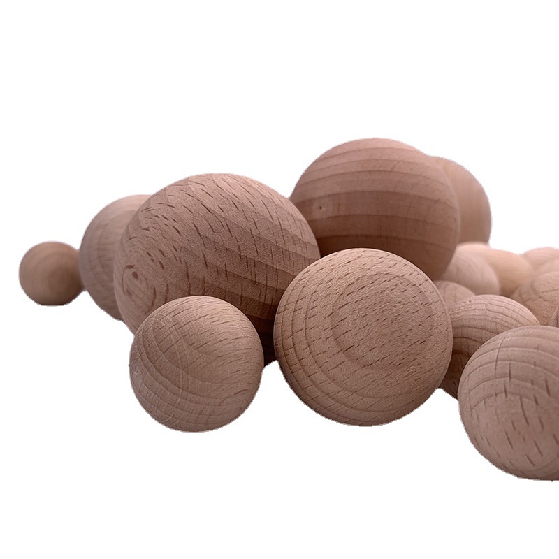 Solid Wood Wood Beech Round Ball Log Color Wood Ball Large Ball Painted Ball Wood Beads Handmade DIY Punchable Spot