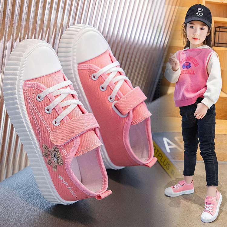 Korean Style Children's Canvas Shoes 2023 Summer New Arrival Girls' Cloth Shoes Fashion Boys' Board Shoes Soft Sole Boys' Children's Shoes Trendy