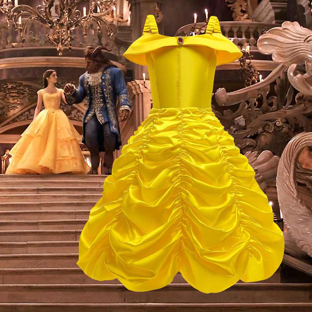 20.18 million Holy Festival Bell Princess Dress Girls Skirt Summer Belle Beauty and the Beast Kids Dress