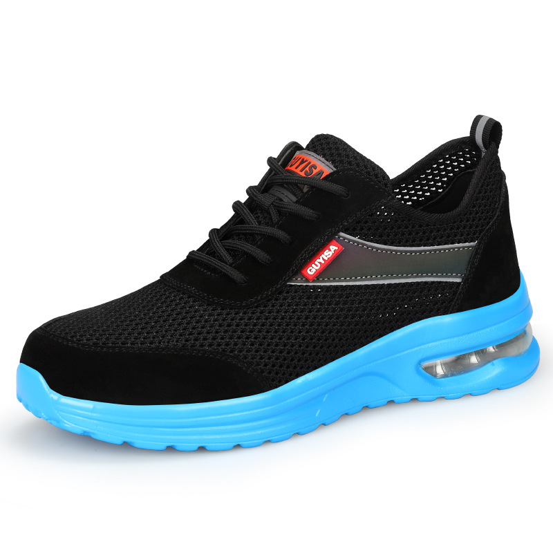 Summer Cross-border Labor Protection Shoes Large Hole Breathable Smash-resistant Pin-resistant Lightweight Shock-absorbing and Slow-elastic Work Protection Safety Shoes