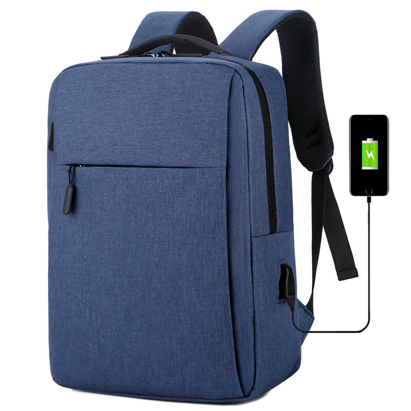 Cross-Border Laptop Backpack simple large capacity printing business computer bag USB charging backpack wholesale