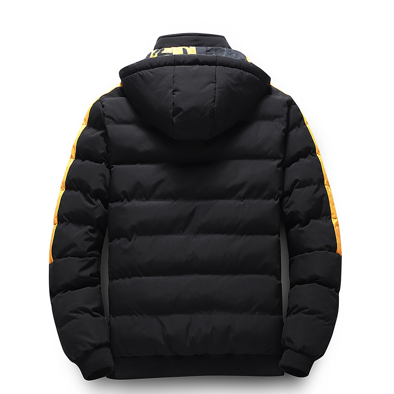 Cotton-padded coat men's winter thickened stand collar cotton-padded coat loose warm coat trendy men's double-sided cotton-padded jacket one-piece delivery