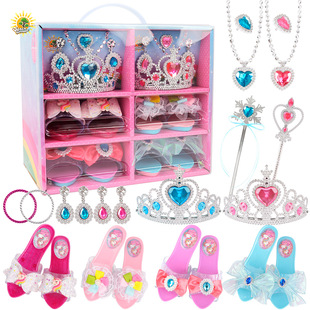Cross-border New Dress-up Toy Ring Children's Girl's Toy suit Princess Jewelry Children's High Heels