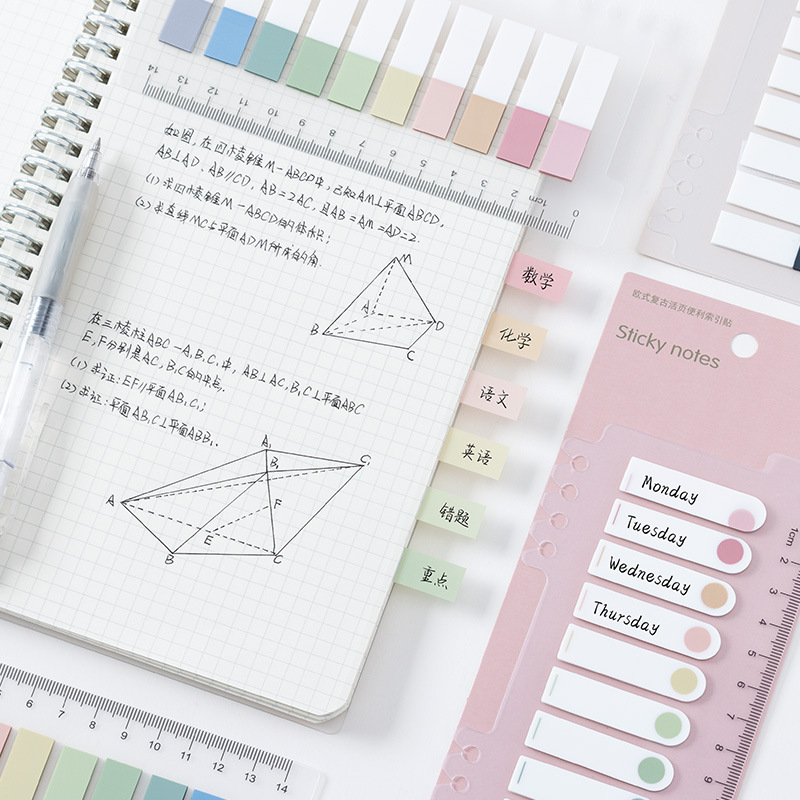 Retro pet loose-leaf Post-It note index note transparent Post-It note hand rule collage material Post-It note paper wholesale