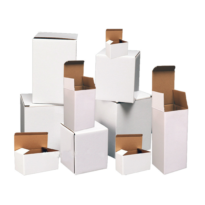 Thickened small white box in stock film corrugated paper box wholesale folding cosmetics gift box box small batch color box
