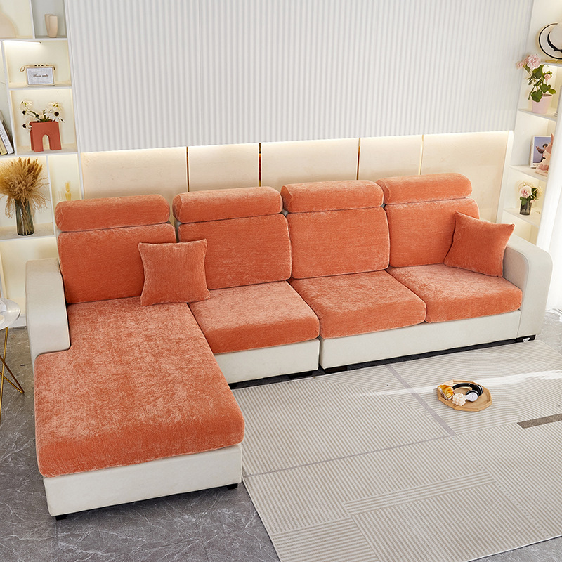 Strict selection of solid color chenille sofa hat stretch all-inclusive winter thickened sofa cushion cover universal cross-border wholesale