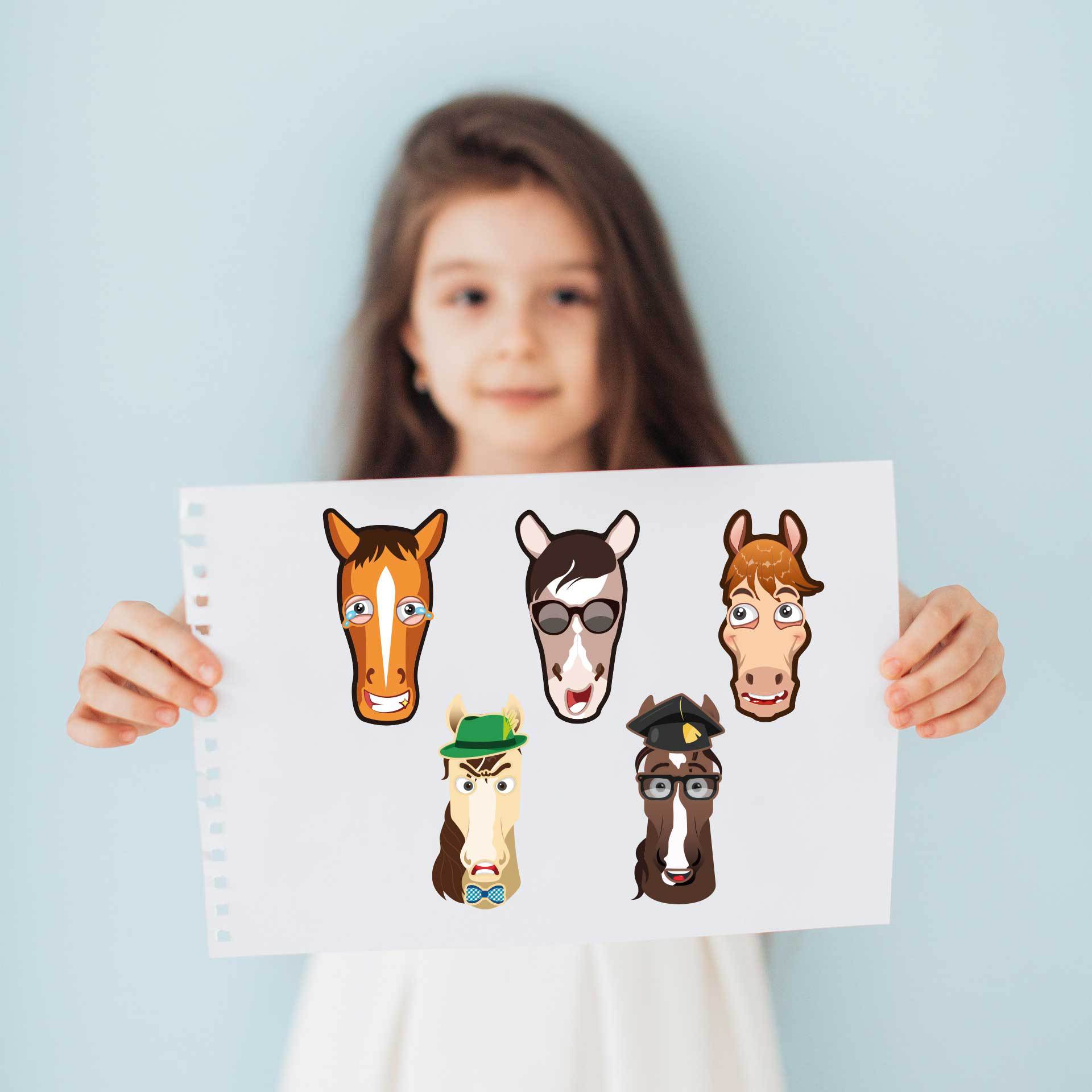 CM2306003 Amazon cross-border children's cartoon birthday party parent-child interactive elf horse toy sticker