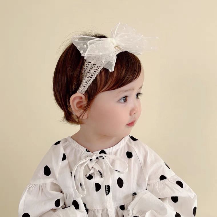 New Korean Style Lace Baby Hair Band Mesh Bow Cute Style Girl Hair Accessories Children Princess Elastic Hair Band