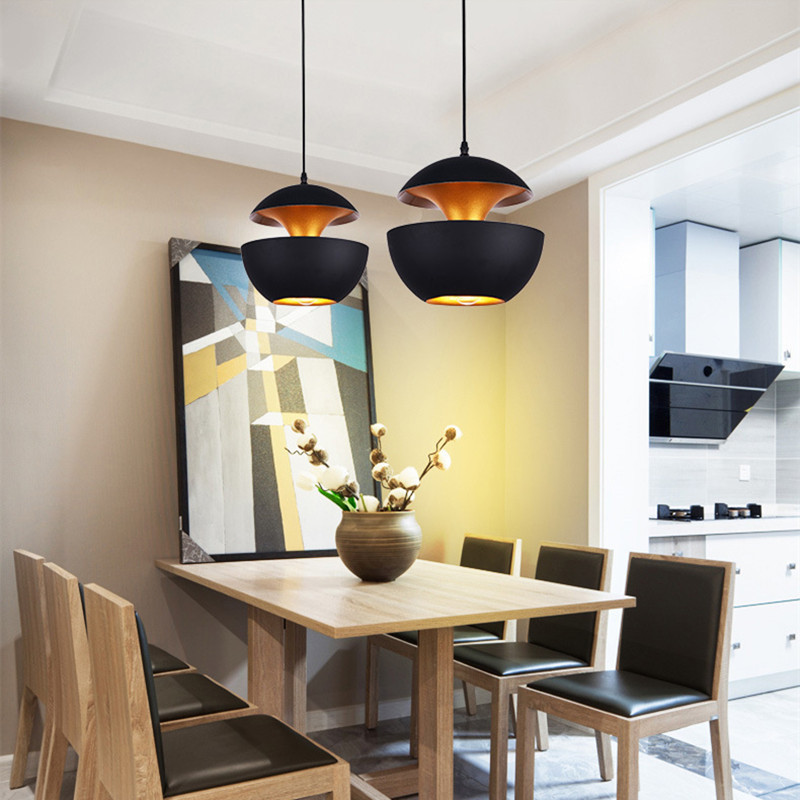 Cross-border dining room lamp modern minimalist Chandelier Creative bedroom bedside lamp iron shape single head Apple led lamp