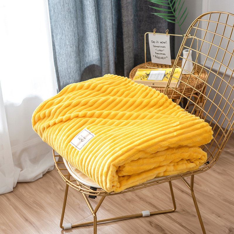 Magic velvet solid color strip flannel blanket coral velvet sofa blanket air conditioning blanket nap blanket support generation
