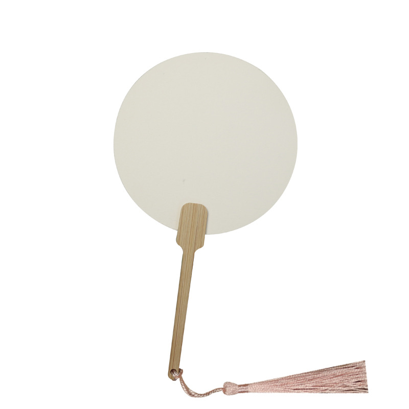 Small round fan mini Xuan paper fan diy blank hand painting floating paint fan Chinese retro children's hand-painted small fan