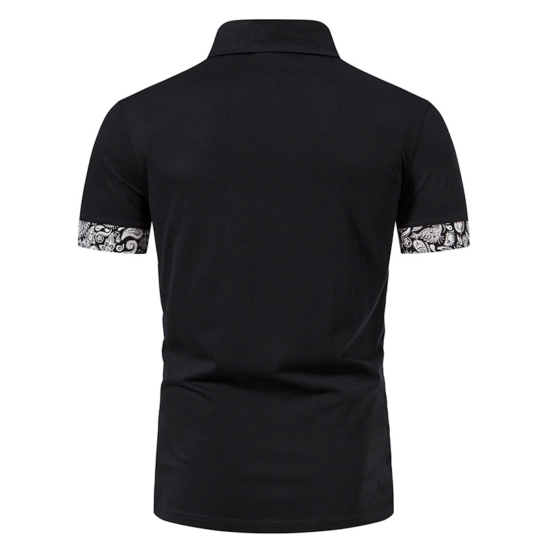 Amazon Men's cashew flower color matching men POLO short sleeve B14