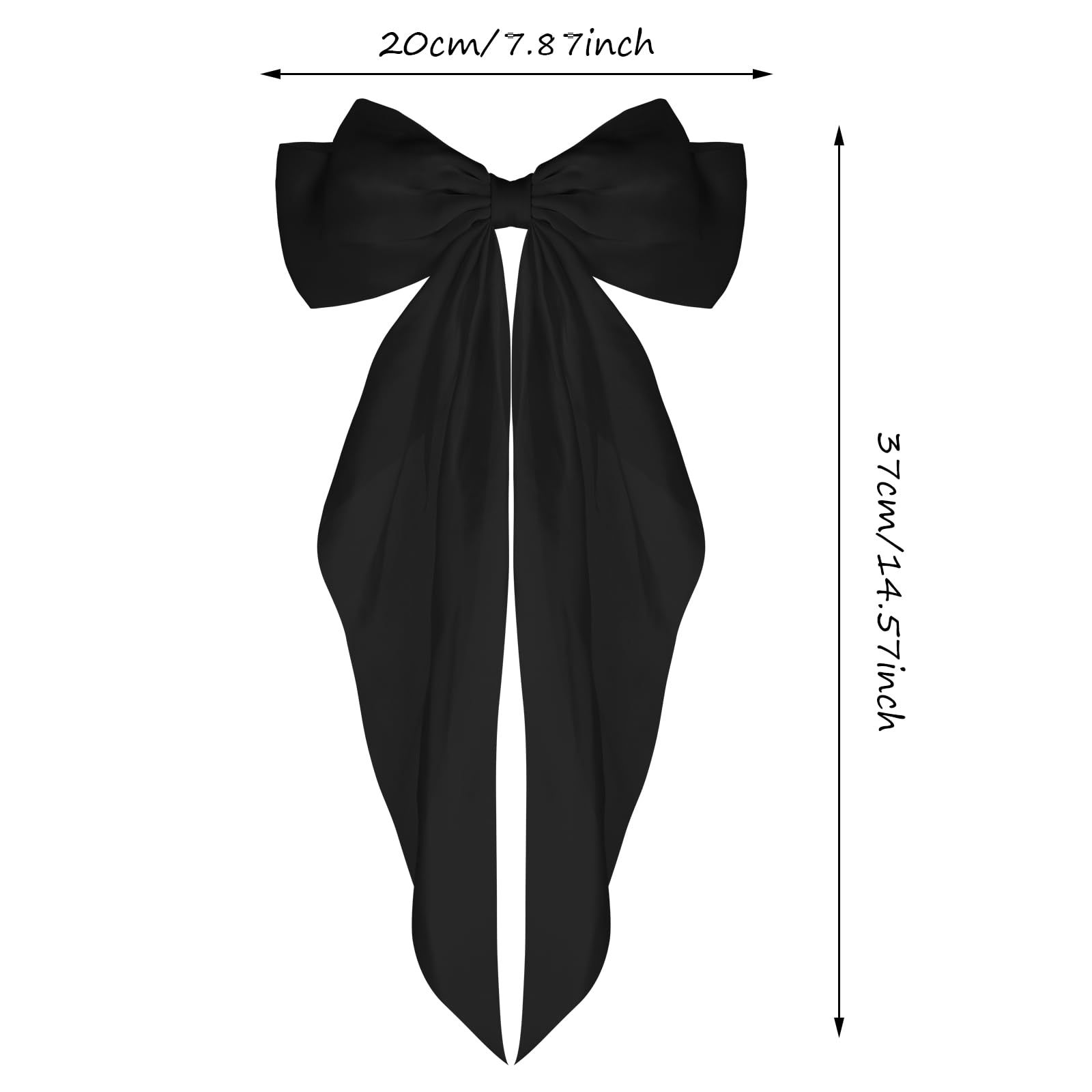 Amazon long floating satin bow hairpin multi-color handmade baby headdress simple girl's back head hair accessories