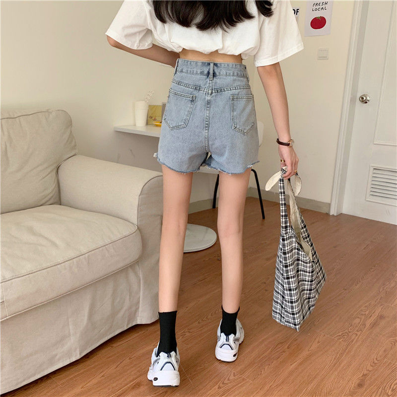 8171 Korean style Denim shorts female 2022 new student Chic loose all-match wide leg shorts high waist hot pants fashion