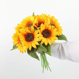 Artificial Flower Wedding Decoration Hand-held Flower 5 Hand-held Sunflower Fake Flower Craft Ornaments