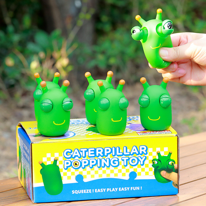 Eye-catching cabbage insect vent eye-catching cabbage insect eye-catching Caterpillar decompression artifact squeeze pinch music toy direct sales