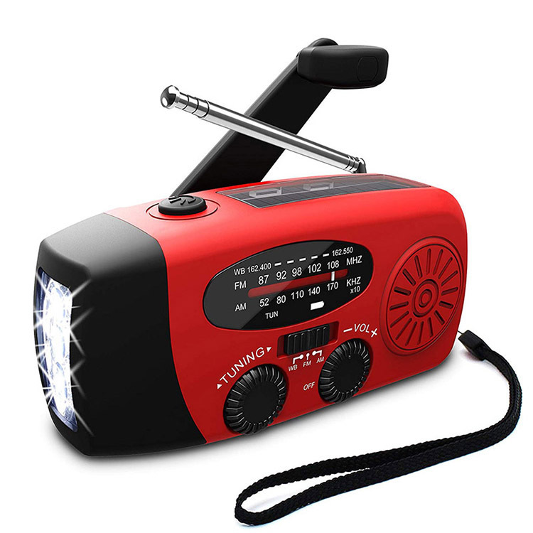 Multifunctional hand-cranked portable generator foreign trade solar rechargeable disaster prevention flashlight radio