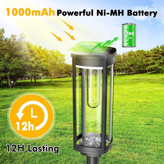 Solar lamp outdoor garden lamp waterproof garden walkway tungsten wire lawn plug-in lamp outdoor atmosphere installation path lamp