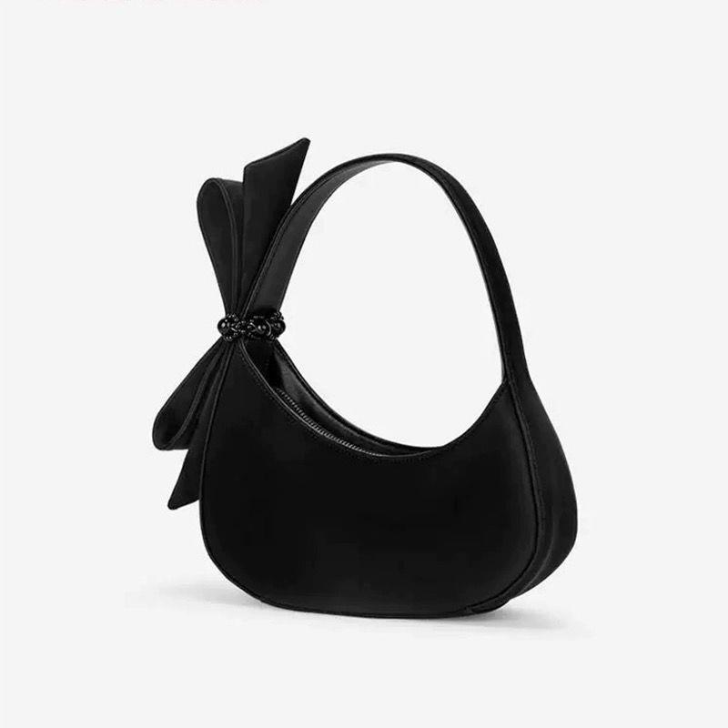 Bag Women's 2025 New Explosive Niche Design Bow Crescent Bag High-grade Texture Portable Crossbody Bag All-match