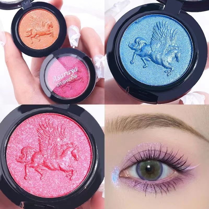 Monochrome eye-catching Noble Pegasus eye shadow colorful pearlescent brightening fine flash children's dance makeup show repair eye shadow plate