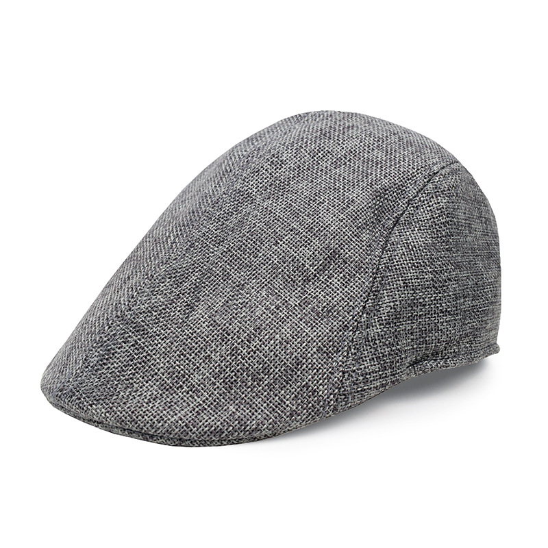 Foreign Trade Cotton Linen Beret Men's Retro Cap Middle-aged and Elderly Hat Simple Light Plate Thin Summer Forward Cap