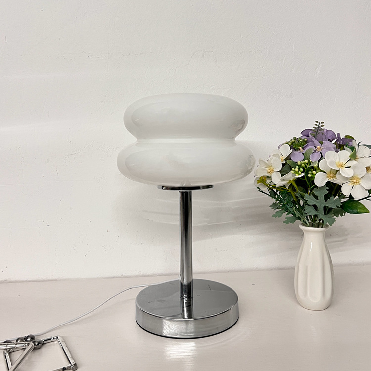 Thick Bottom Creative Bedroom Bedside Living Room Decorative Table Lamp Yama Atmosphere Egg Tart Glass Lamp Bauhaus Nightlight