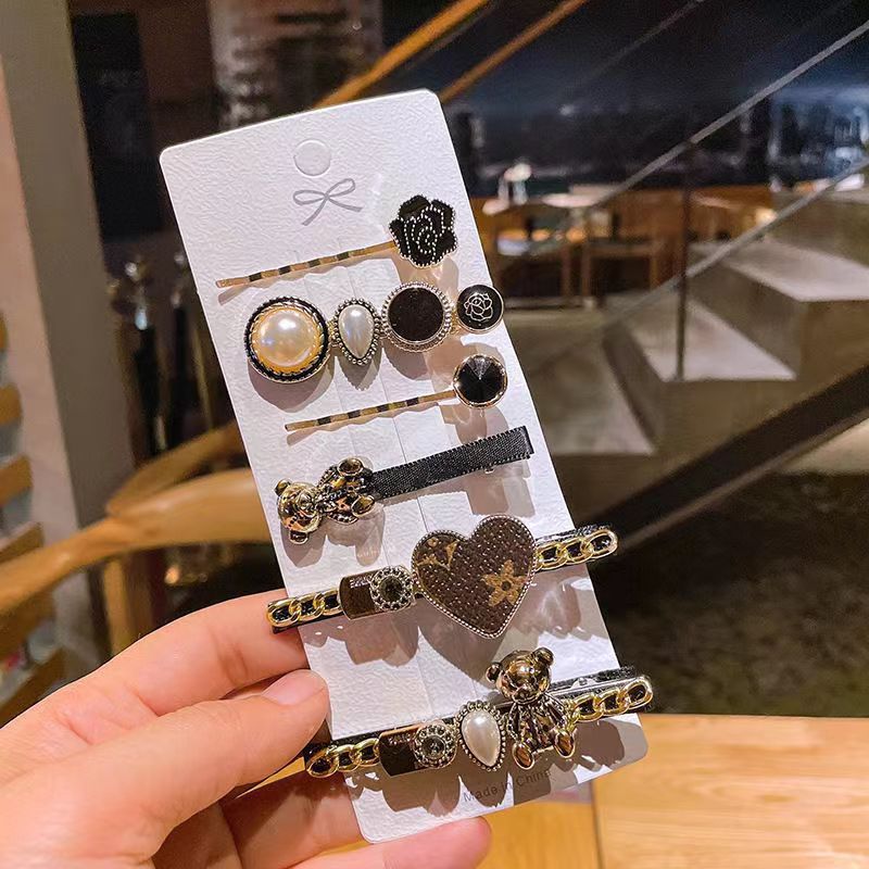 Nouvelle épingle à cheveux en perles de strass, petite frange fraîche, clip latéral, accessoires pour cheveux, couvre-chef pour femmes célèbres sur Internet, épingle à cheveux cassée, bijoux_voghion.com