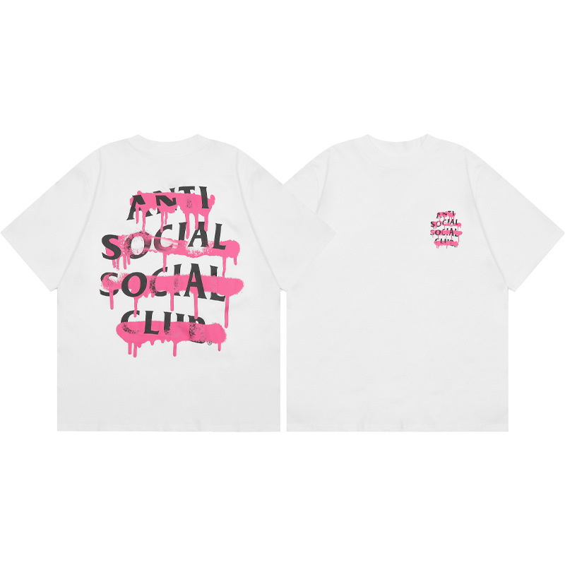 Difference market currency ASSC CLUB fujiwaro Lightning series printed men's and women's loose casual short-sleeved T-shirt