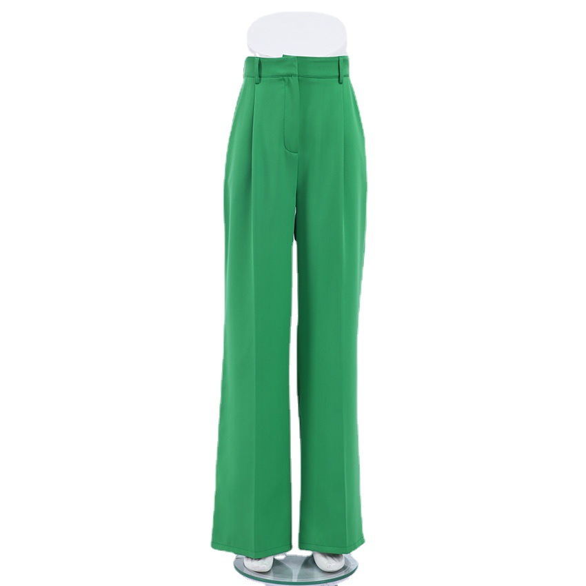 Autumn 2022 New European and American Commuter Casual Pants Trousers Women's Foreign Trade High Waist Wide Leg Pants Draping