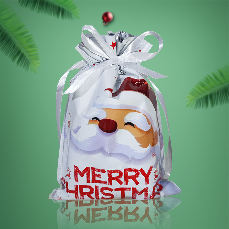 2024 Cross-border New Christmas Packaging Bundle Drawstring Gift Bag Santa Candy Gift Bag suit_voghion.com