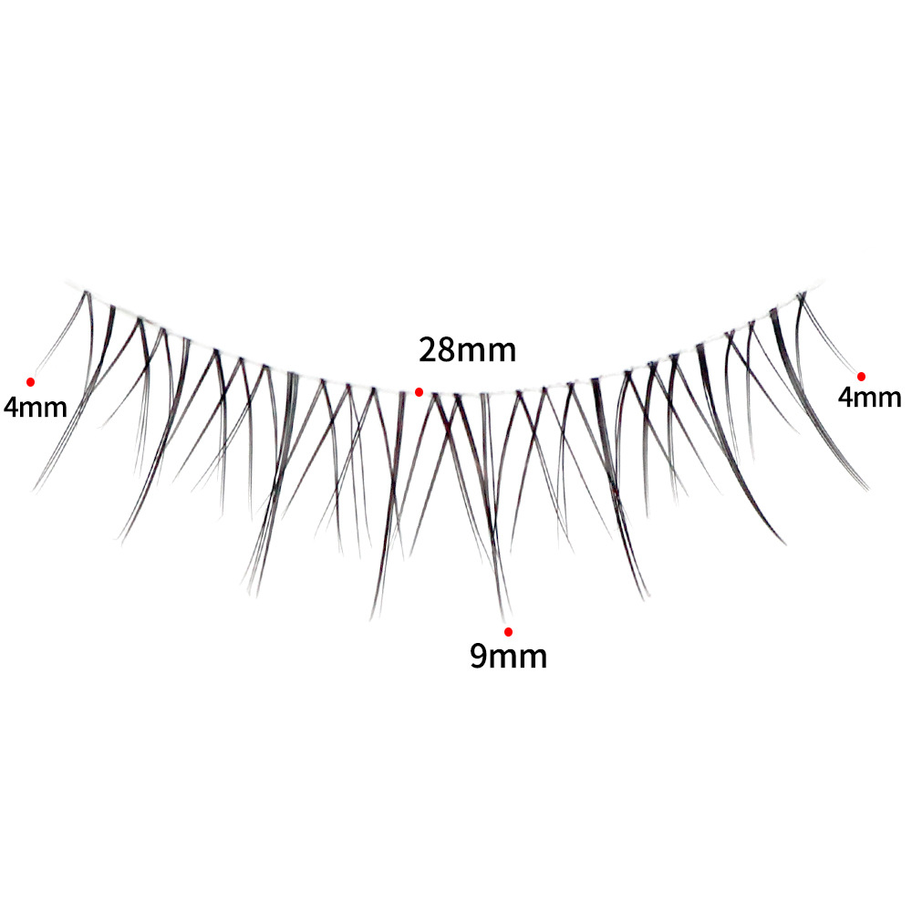 Korean women's group small fresh natural cross eyelash hybrid transparent thin stem false eyelashes can be segmented