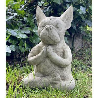 Cross-border foreign trade garden decoration meditation dog method Bulldog resin decoration Zen sitting meditation crafts gardening decoration