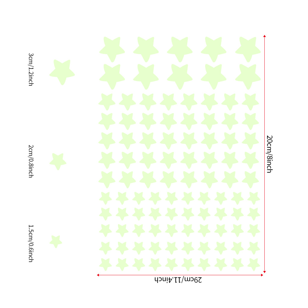 100 PCS luminous stars Pink luminous stars stickers luminous wall stickers wholesale 3380