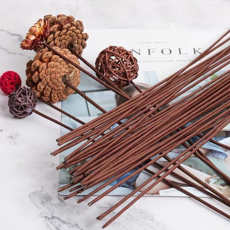 Factory direct coffee color paper bag flower Rod pine nut lotus flower Rod Flower Rod wire wholesale simulation flower Rod