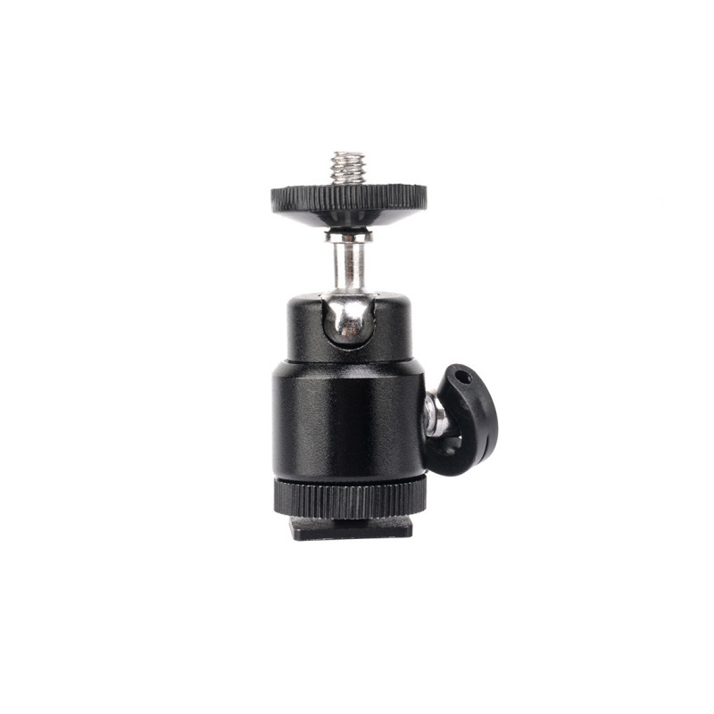 Metal hot shoe small pan-tilt live light supplement frame universal rotating pan-tilt 1/4 screw camera photography accessories