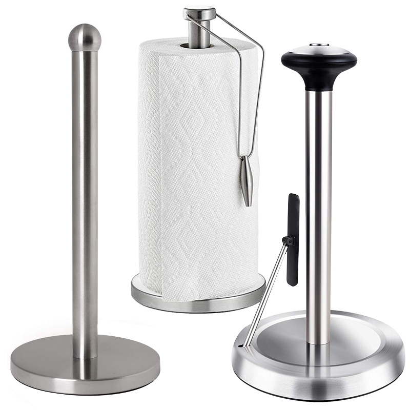 Stainless Steel Kitchen Roll Paper Holder Vertical Tissue Holder Roll Paper Holder Preservation Film Holder Tissue Holder Tissue Storage Shelf