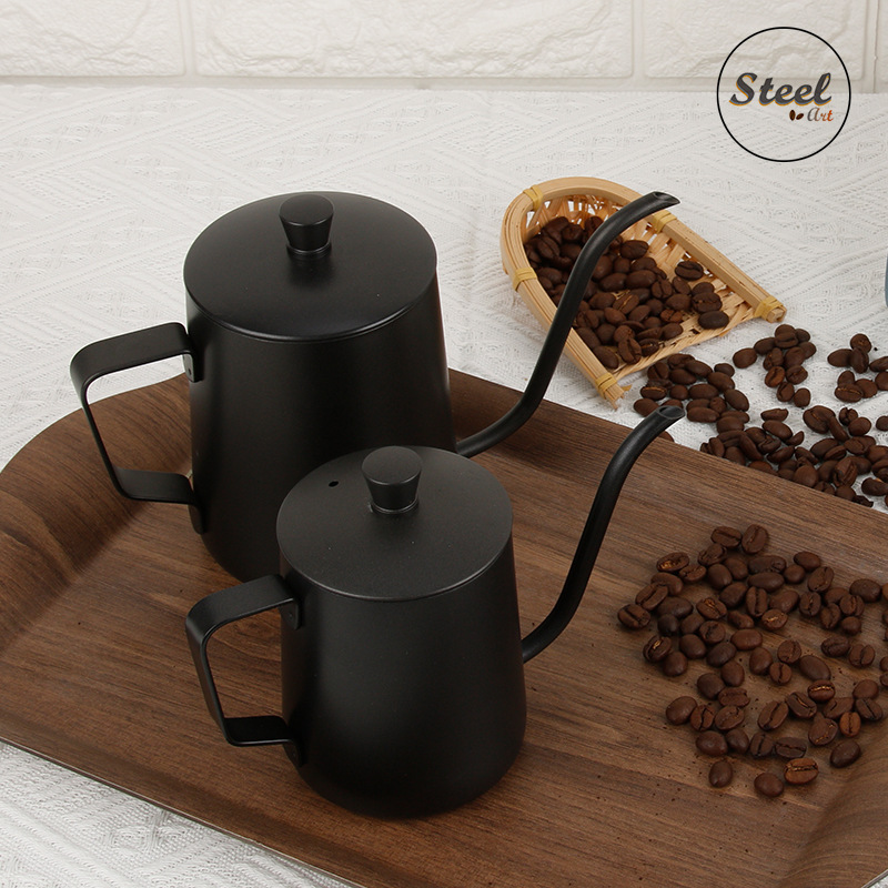Steel art factory direct supply stainless steel milk cup handle hand coffee pot hanging ear pot long mouth fine mouth mouth pot drip type